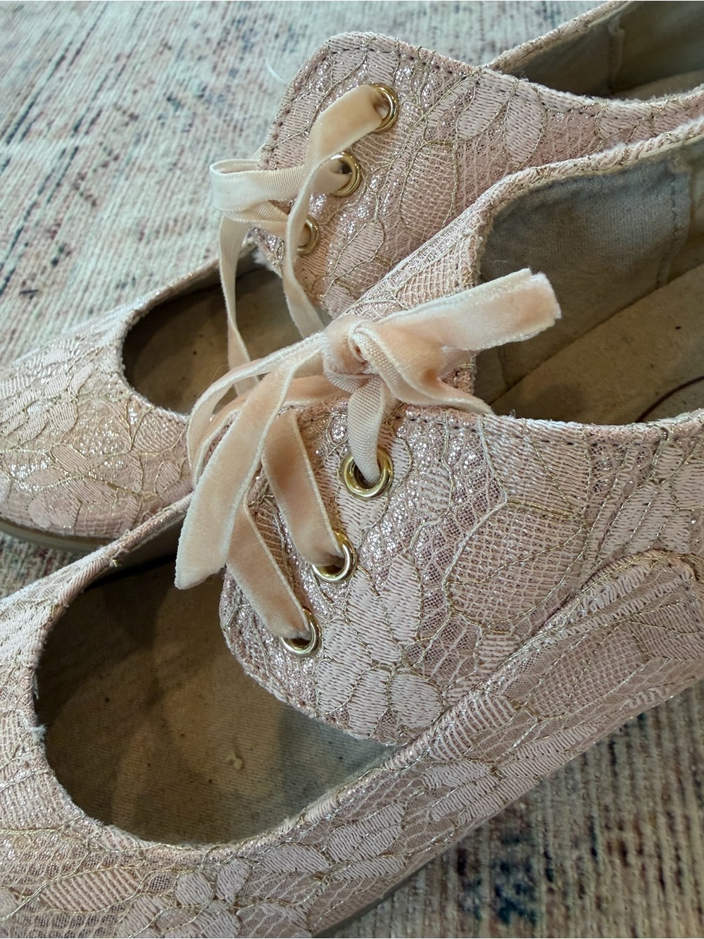 Joyfolie Lace Mary Jane Heels in Blush Pink - Picture 4 of 7
